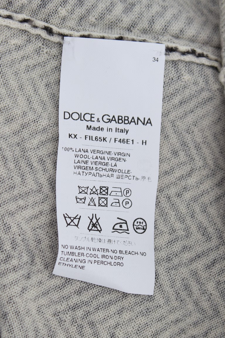 Елегантний чорно-білий вовняний кардиган Dolce &amp; Gabbana