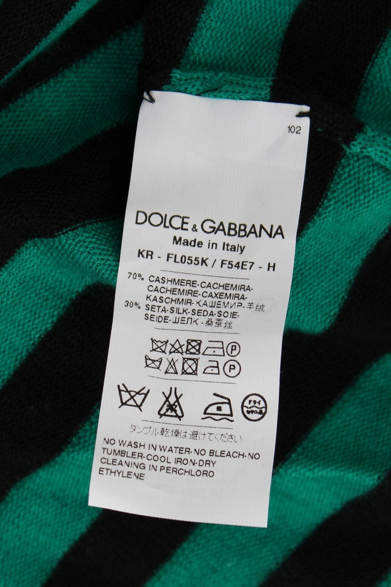 Елегантний кашеміровий шовковий светр Dolce &amp; Gabbana в смужку