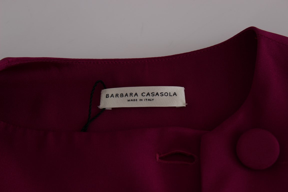 Приголомшлива шовкова фіолетова блузка без рукавів Barbara Casasola