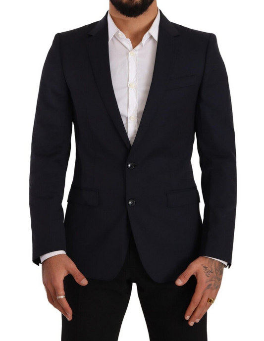 Вовняний блейзер Dolce &amp; Gabbana Sleek Navy Martini Slim Fit
