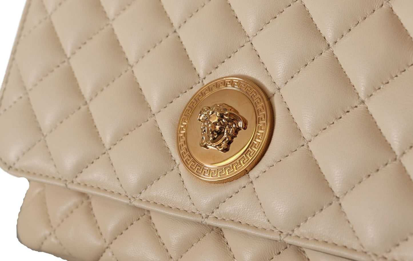 Елегантна біла шкіряна сумка наппа Versace через плече