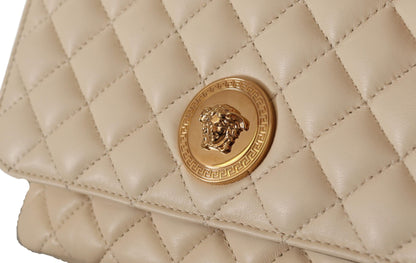 Елегантна біла шкіряна сумка наппа Versace через плече