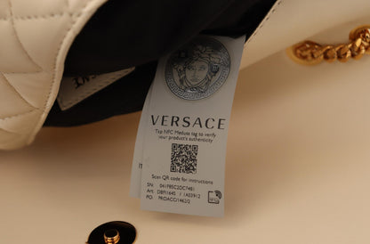 Елегантна біла шкіряна сумка наппа Versace через плече