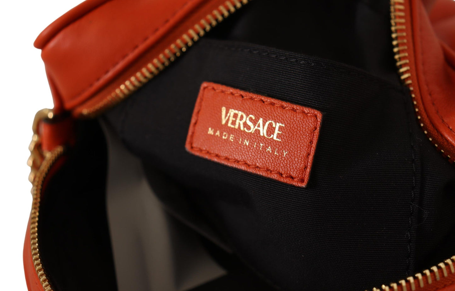 Елегантна кругла сумка Versace зі шкіри наппа через плече