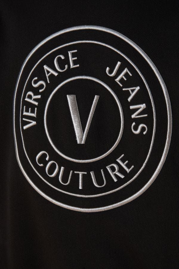 Чорний бавовняний світшот з капюшоном Versace Jeans
