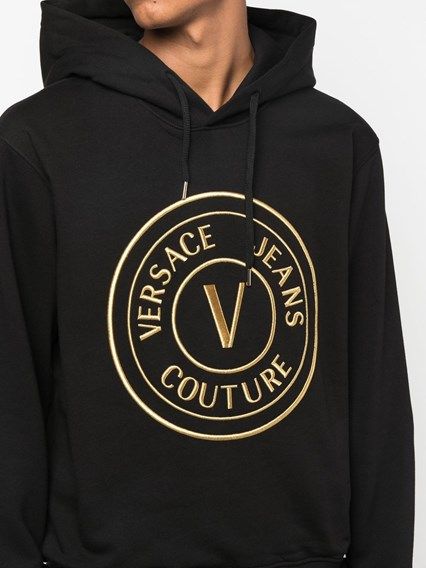 Чорний світшот Versace Jeans Chic з капюшоном