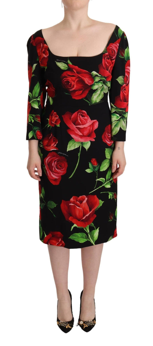 Елегантна шовкова сукня-футляр із квітковим принтом Dolce &amp; Gabbana