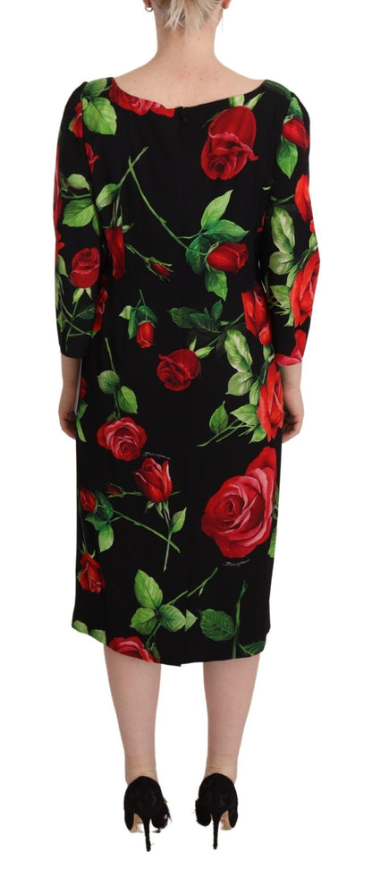 Елегантна шовкова сукня-футляр із квітковим принтом Dolce &amp; Gabbana