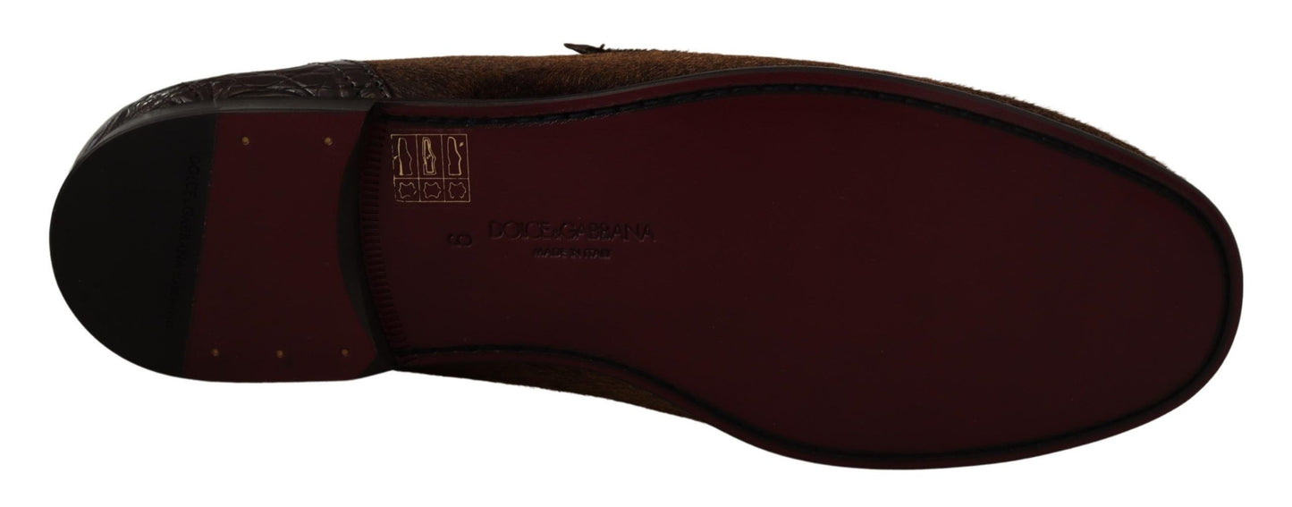 Елегантні коричневі шкіряні лофери Dolce &amp; Gabbana