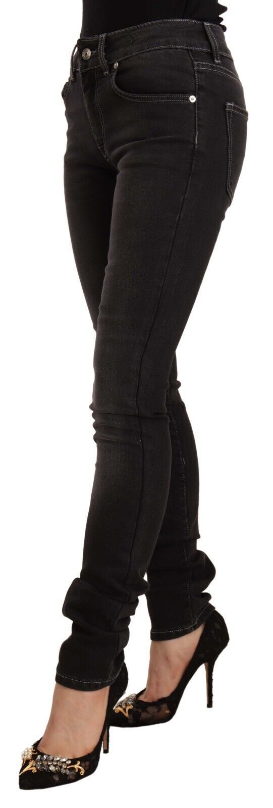 Джинси GF Ferre Chic Black Washed Slim Fit із середньою талією