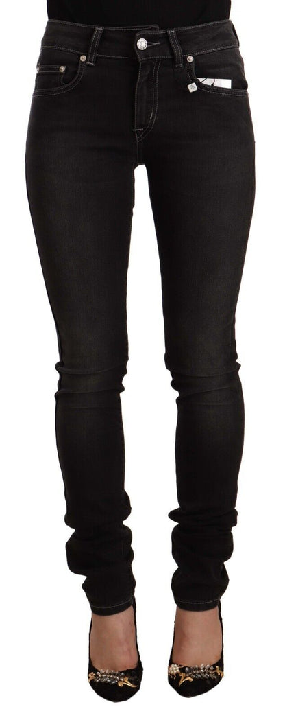 Чорні витерті джинси GF Ferre Chic Slim-Fit