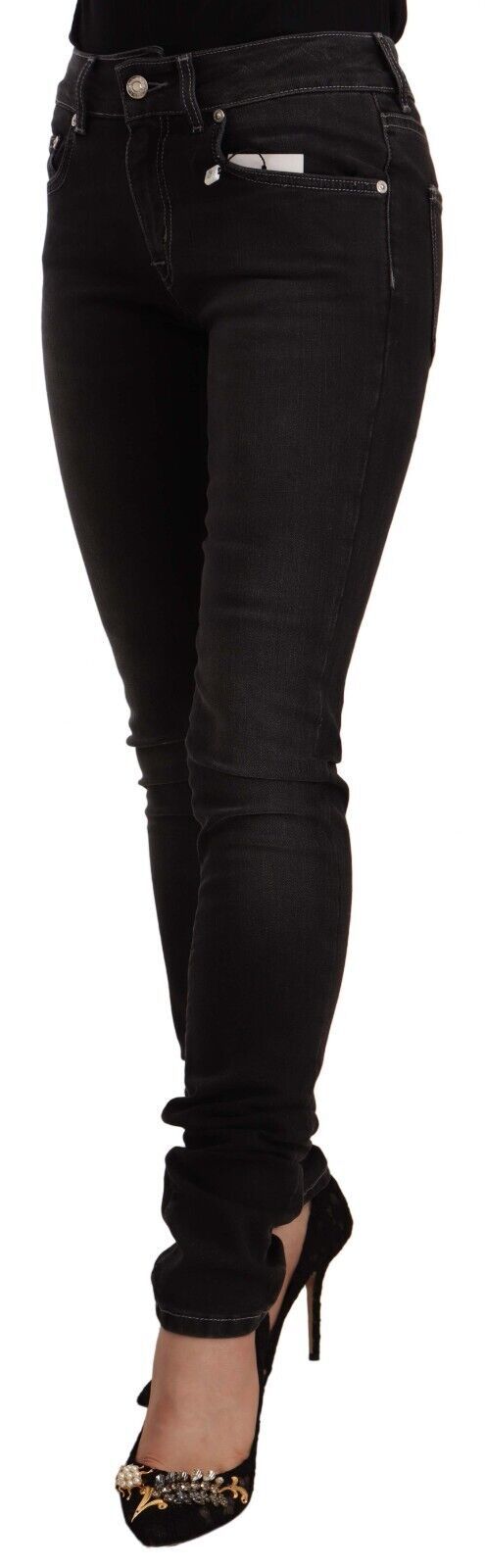 Чорні витерті джинси GF Ferre Chic Slim-Fit