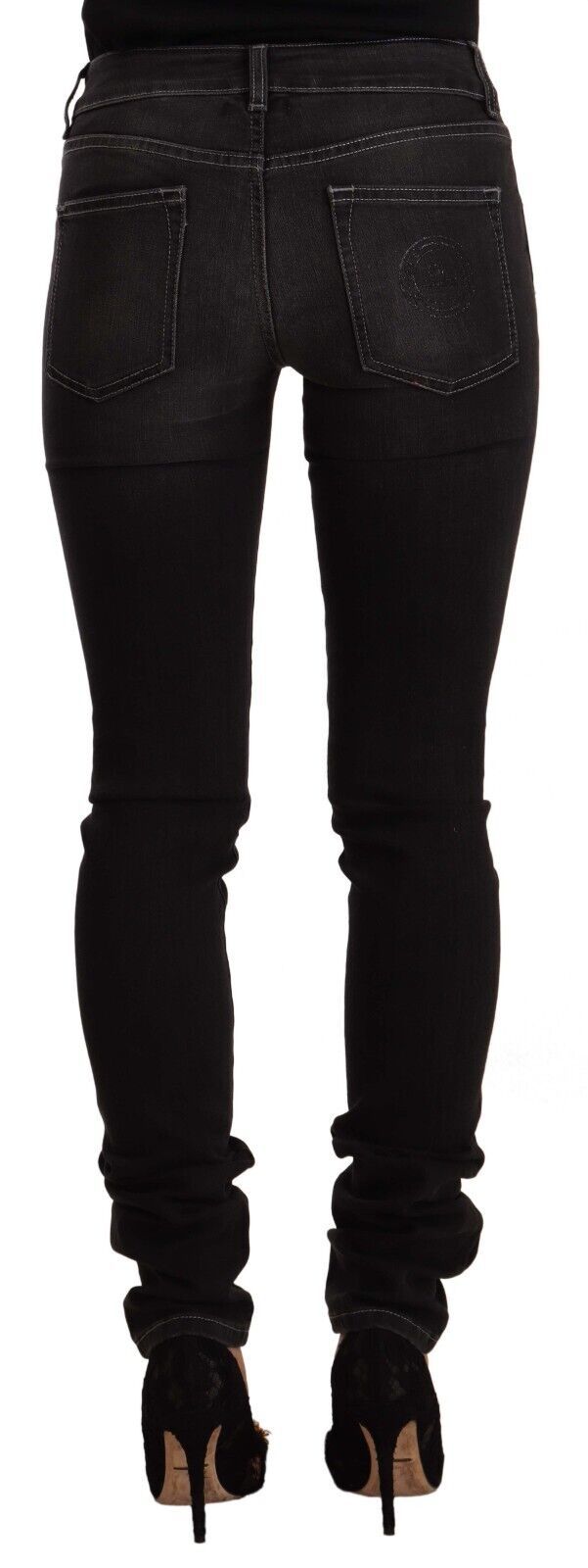 Чорні витерті джинси GF Ferre Chic Slim-Fit