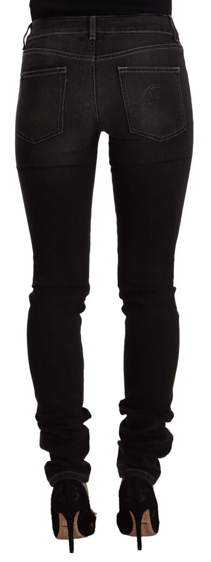 Чорні витерті джинси GF Ferre Chic Slim-Fit
