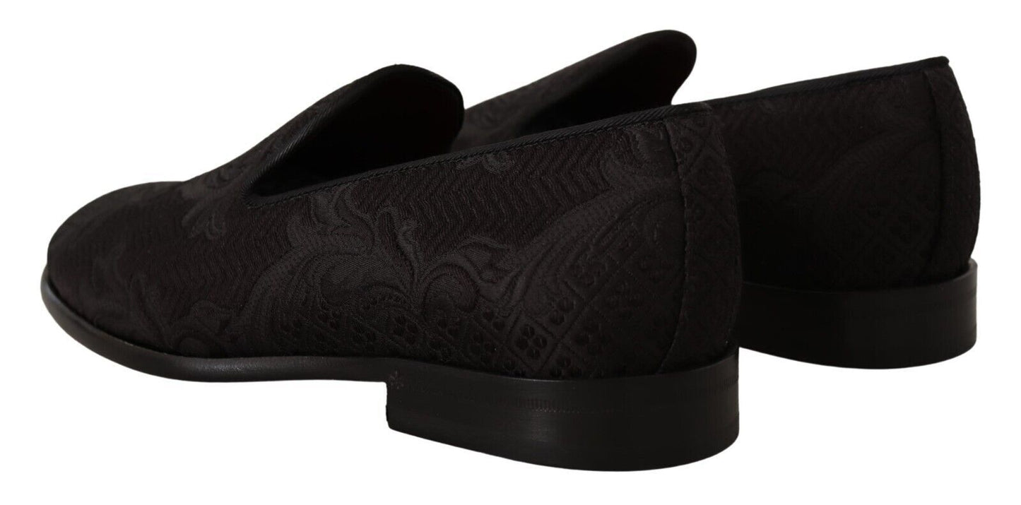 Чорні тапочки Dolce &amp; Gabbana з квітковою парчою