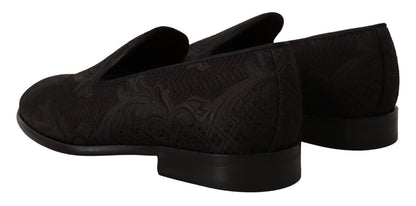 Чорні тапочки Dolce &amp; Gabbana з квітковою парчою