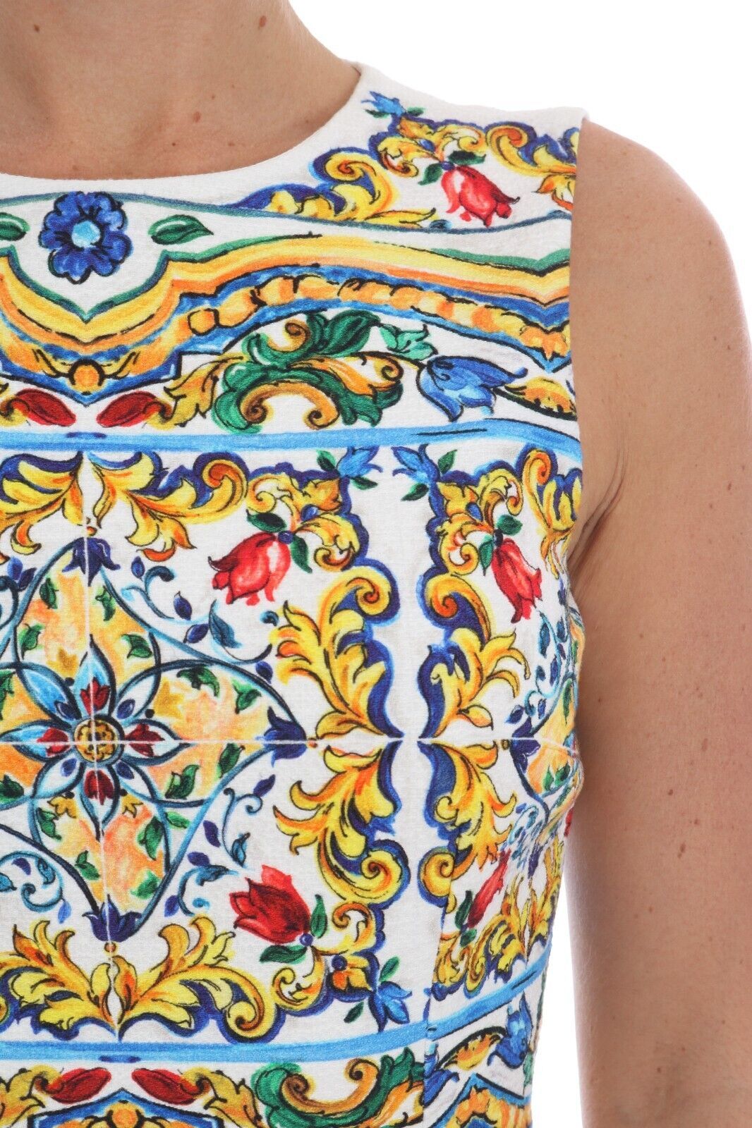Сукня-футляр міді з принтом майоліка Dolce &amp; Gabbana