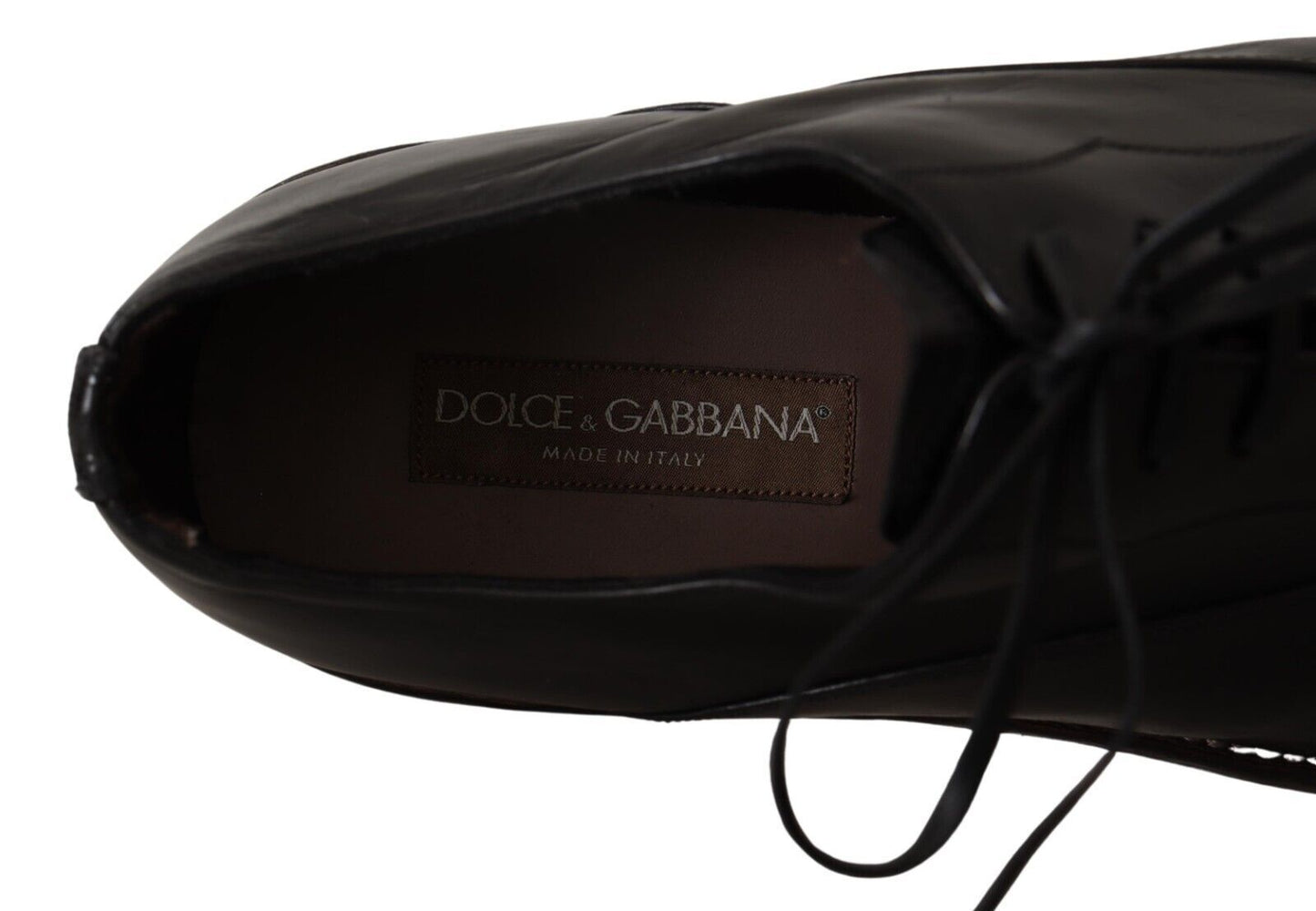 Елегантні чорні шкіряні офіційні туфлі дербі Dolce &amp; Gabbana