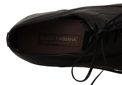 Елегантні чорні шкіряні офіційні туфлі дербі Dolce &amp; Gabbana