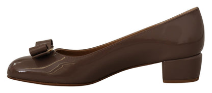 Елегантні коричневі човники Salvatore Ferragamo Caraway з бантом Vara