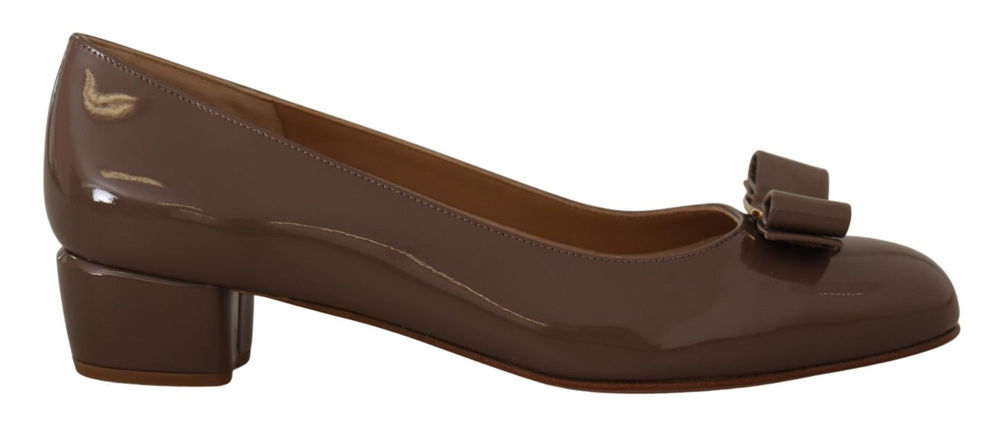 Елегантні коричневі човники Salvatore Ferragamo Caraway з бантом Vara