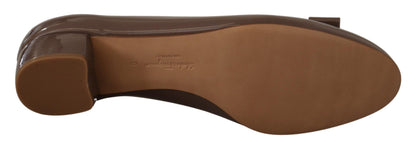 Елегантні коричневі човники Salvatore Ferragamo Caraway з бантом Vara