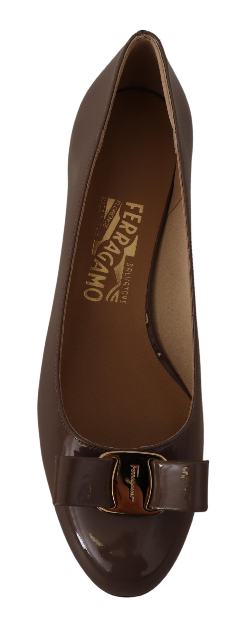 Елегантні коричневі човники Salvatore Ferragamo Caraway з бантом Vara