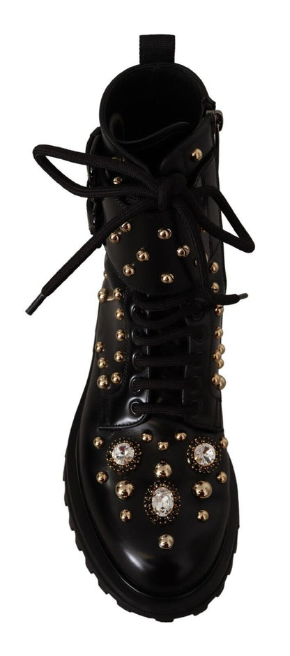 Урочисті чоботи Dolce &amp; Gabbana із чорними кришталями