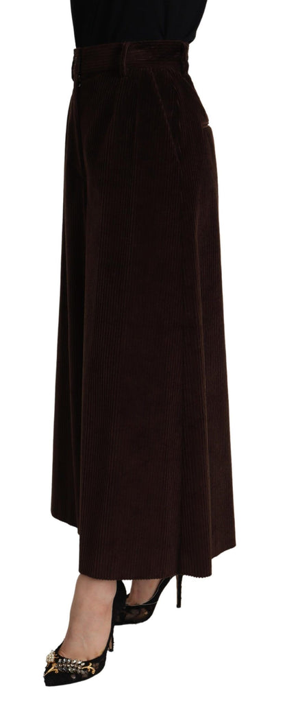 Вельветові штани Dolce &amp; Gabbana Chic Bordeaux із високою талією