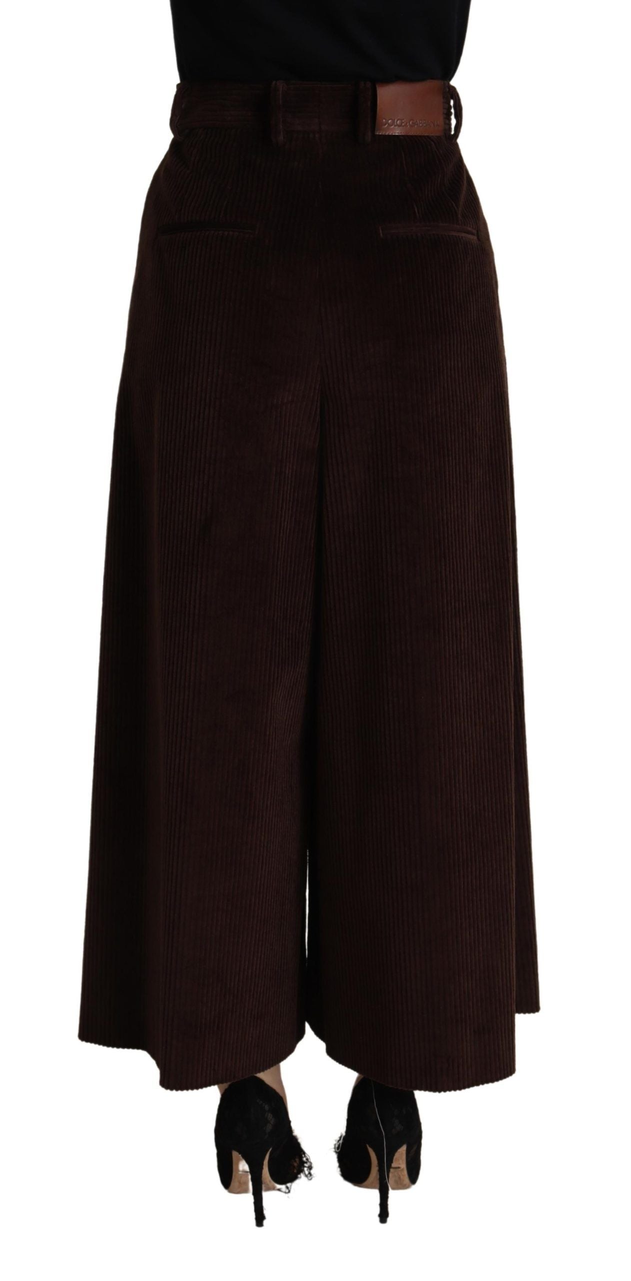Вельветові штани Dolce &amp; Gabbana Chic Bordeaux із високою талією