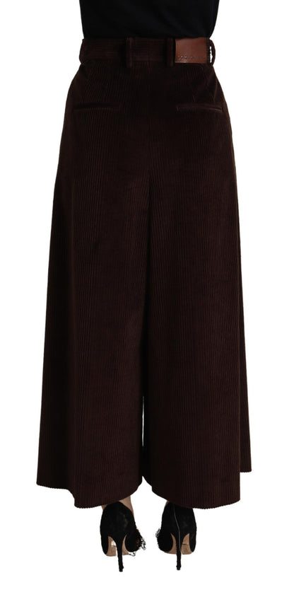 Вельветові штани Dolce &amp; Gabbana Chic Bordeaux із високою талією