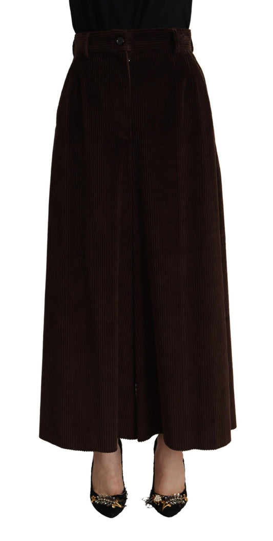 Вельветові штани Dolce &amp; Gabbana Chic Bordeaux із високою талією