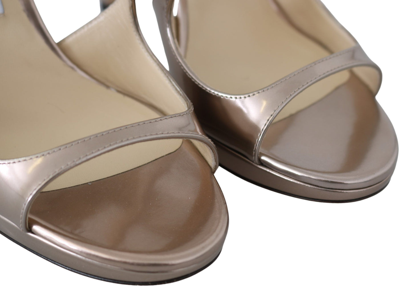 Шкіряні босоніжки Jimmy Choo Ballet Pink Liquid Mirror
