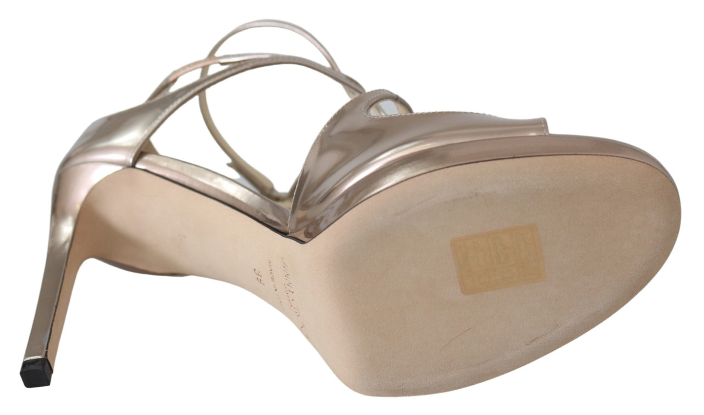 Шкіряні босоніжки Jimmy Choo Ballet Pink Liquid Mirror