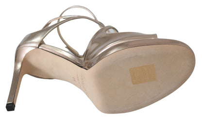 Шкіряні босоніжки Jimmy Choo Ballet Pink Liquid Mirror