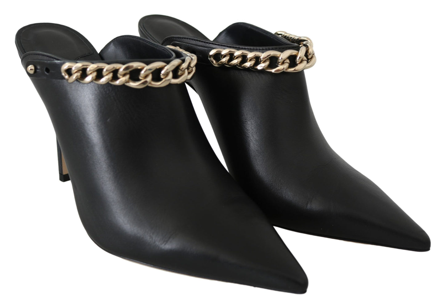 Елегантні чорно-золоті шкіряні човники Jimmy Choo