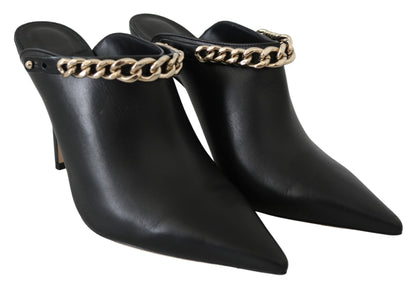 Елегантні чорно-золоті шкіряні човники Jimmy Choo