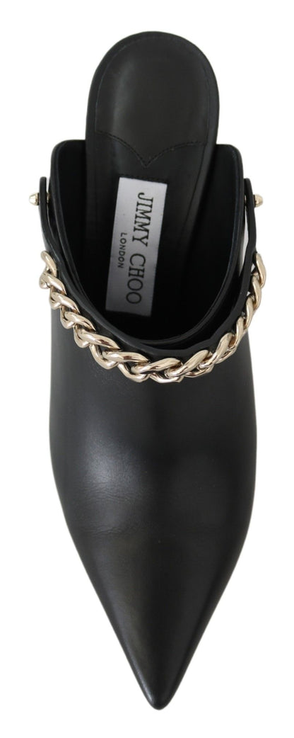 Елегантні чорно-золоті шкіряні човники Jimmy Choo