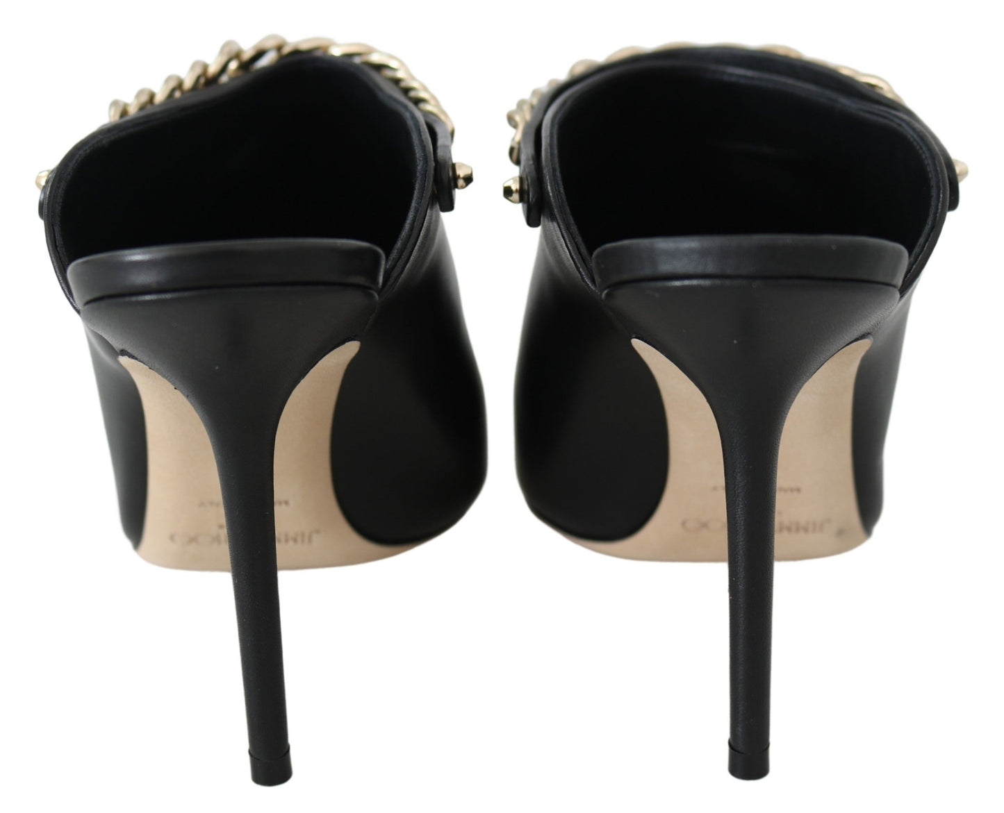 Елегантні чорно-золоті шкіряні човники Jimmy Choo