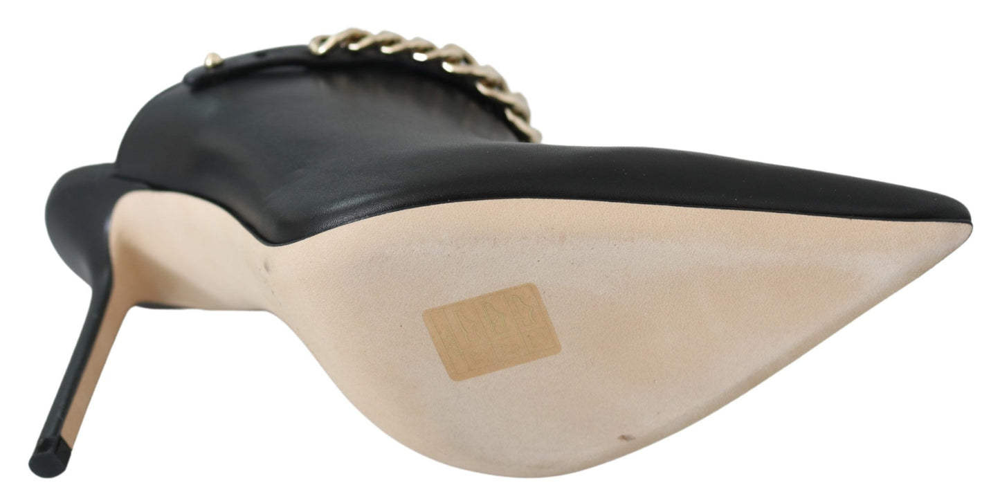 Елегантні чорно-золоті шкіряні човники Jimmy Choo