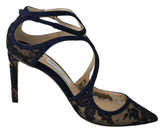 Jimmy Choo Темно-сині шкіряні туфлі Lancer Elegance Unleashed