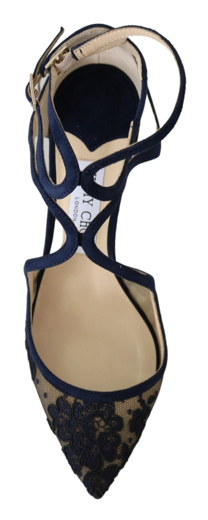 Jimmy Choo Темно-сині шкіряні туфлі Lancer Elegance Unleashed