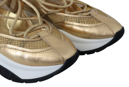 Шкіряні сітчасті кросівки Jimmy Choo Golden Glamour
