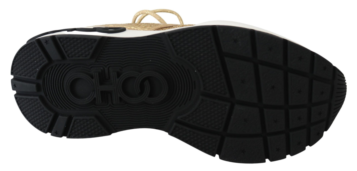 Шкіряні сітчасті кросівки Jimmy Choo Golden Glamour