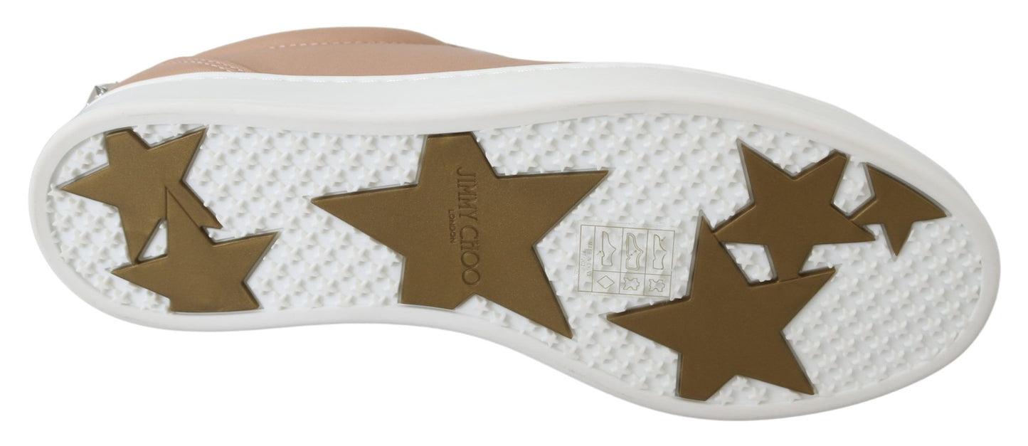 Рожеві шкіряні кросівки Jimmy Choo Powder Nappa
