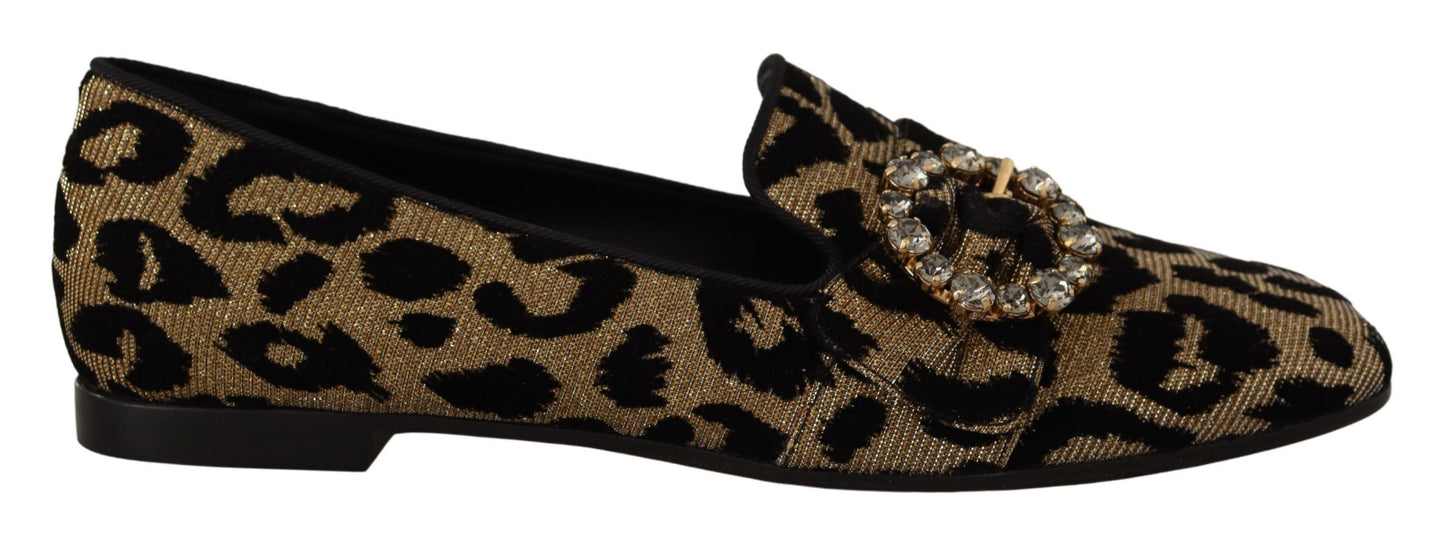 Елегантні лофери Dolce &amp; Gabbana з леопардовим кришталем і самоцвітами