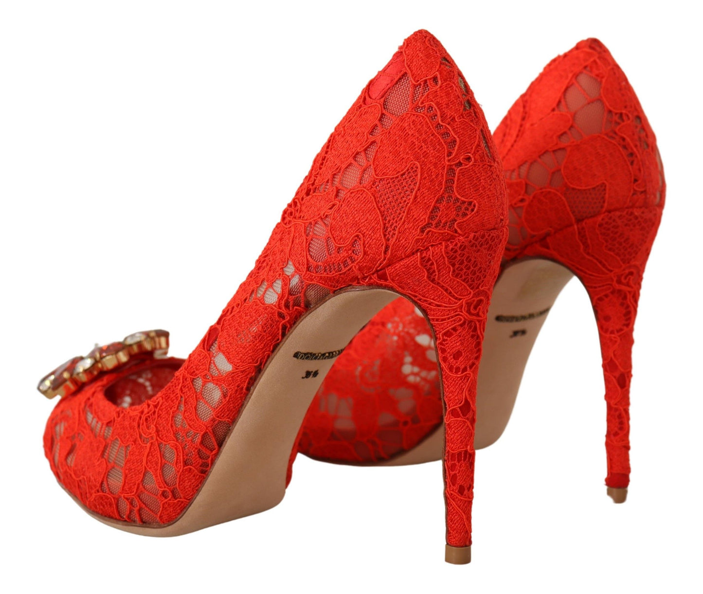Туфлі на підборах Dolce &amp; Gabbana Red Crystal Taormina