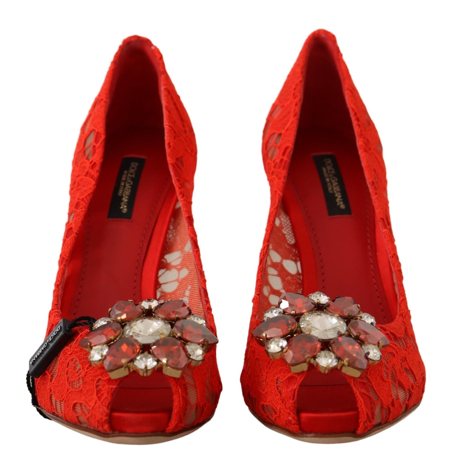 Туфлі на підборах Dolce &amp; Gabbana Red Crystal Taormina