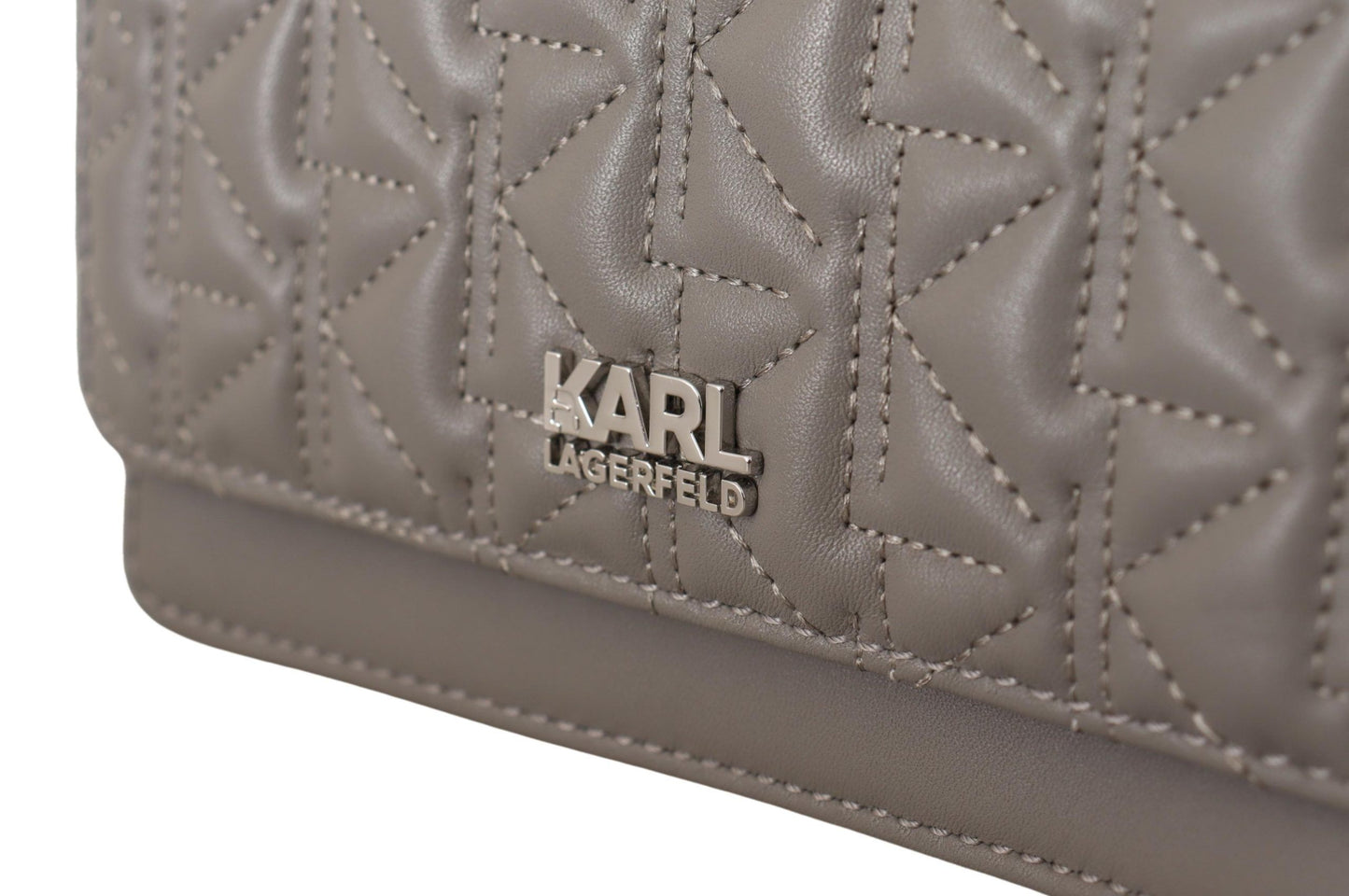 Елегантна сіра шкіряна сумка через плече Karl Lagerfeld