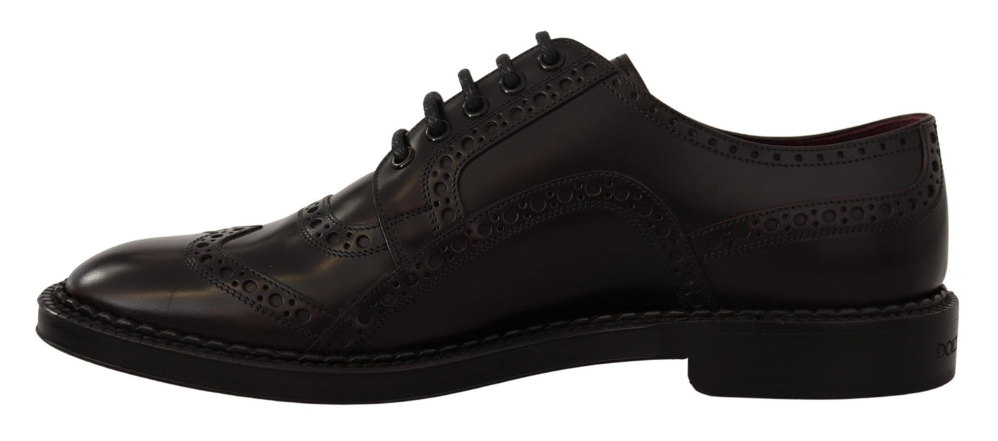 Елегантні фіолетові шкіряні офіційні туфлі дербі Dolce &amp; Gabbana